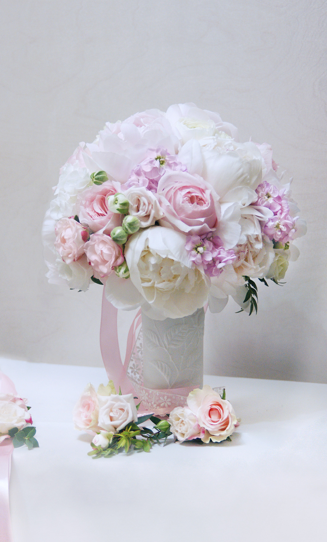 Līgavas pušķi rozā toņos. Event design, decoration, floristry, gift, Irina Novika, Riga, Latvia