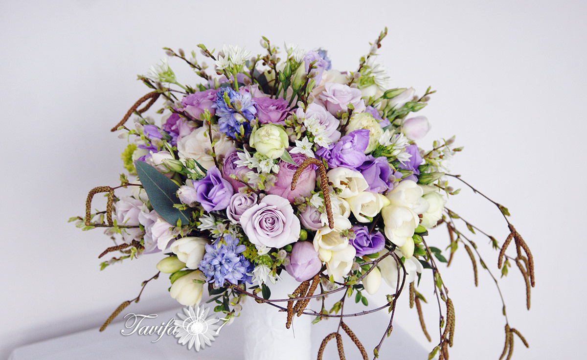 Līgavas pušķis violeta toņos. Event design, decoration, floristry, gift, Irina Novika, Riga, Latvia