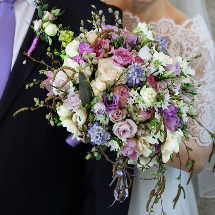 Līgavas pušķis violeta toņos. Event design, decoration, floristry, gift, Irina Novika, Riga, Latvia