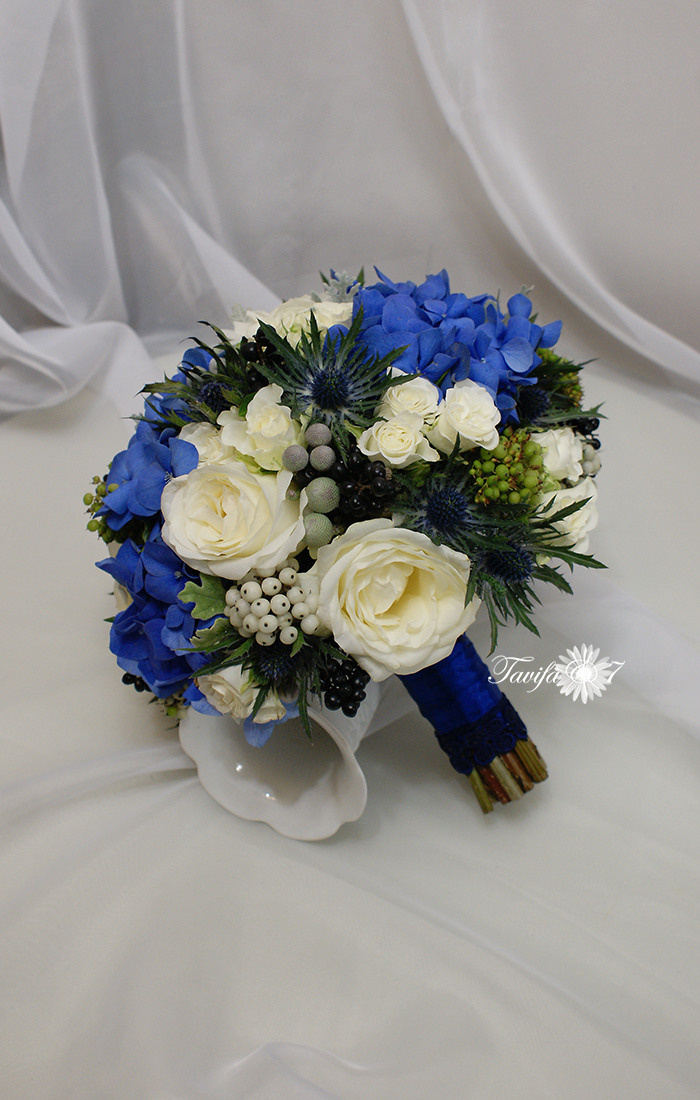 Līgavas pušķi zilos toņos. Event design, decoration, floristry, gift, Irina Novika, Riga, Latvia