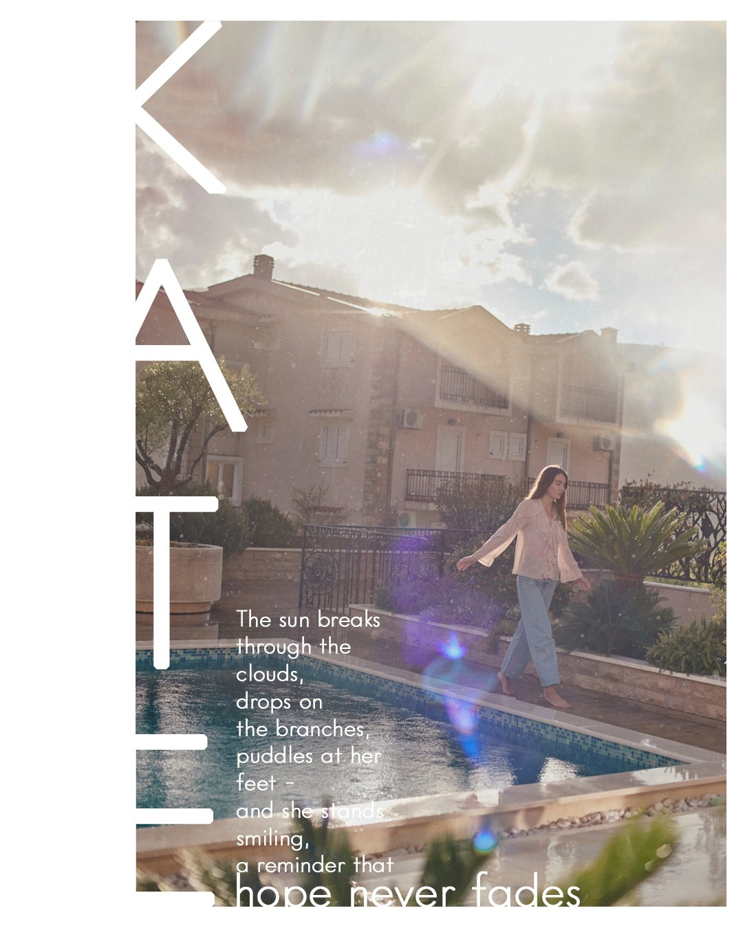 Editorial campaign for a beachwear brand, captured on the seashore in natural light