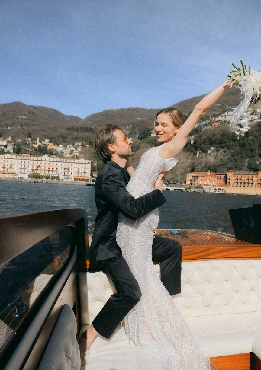 Romantic Lake Como Boat Wedding. Анастасия Бучинская фотограф в Милане