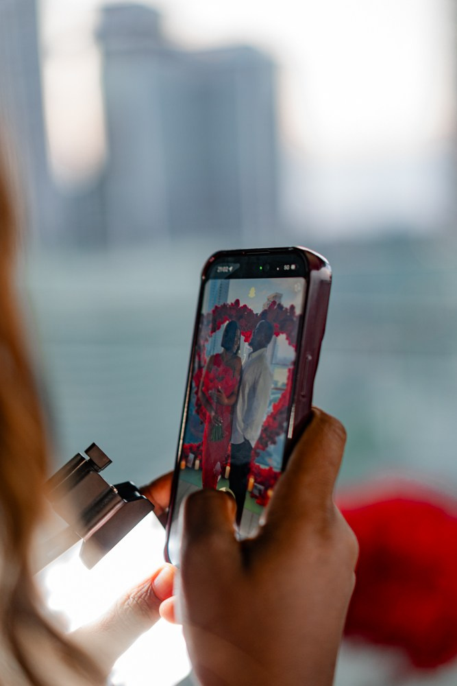 Proposal at the Arena Tower. Tonya Kyrylenko photographer in London