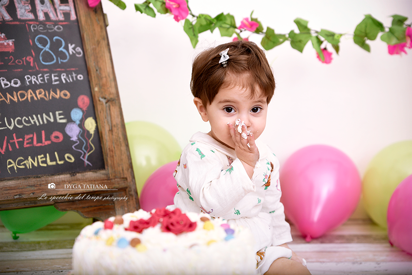 Smash cake (Primo compleanno). Lo specchio del tempo photography