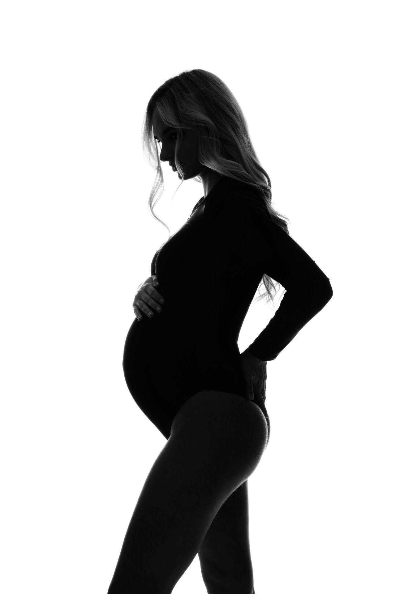 Silhouette einer schwangeren Frau