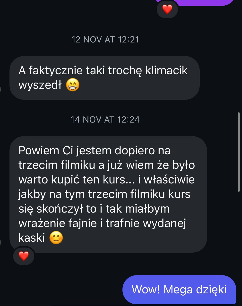 Dobrze wydane pieniądze nawet gdyby kurs się skończył po trzecim filmiku.