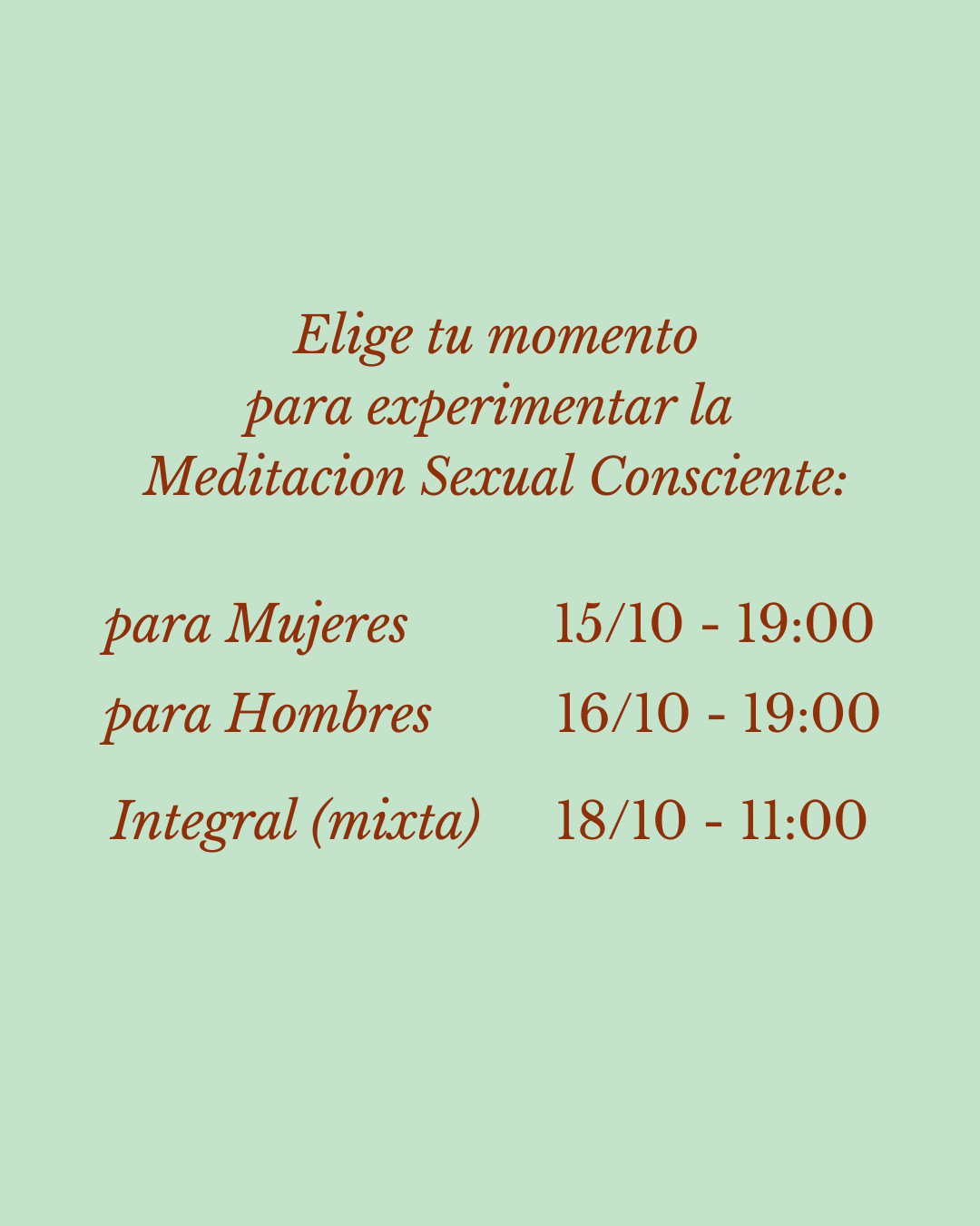Meditación Sexual Consciente (MSC)