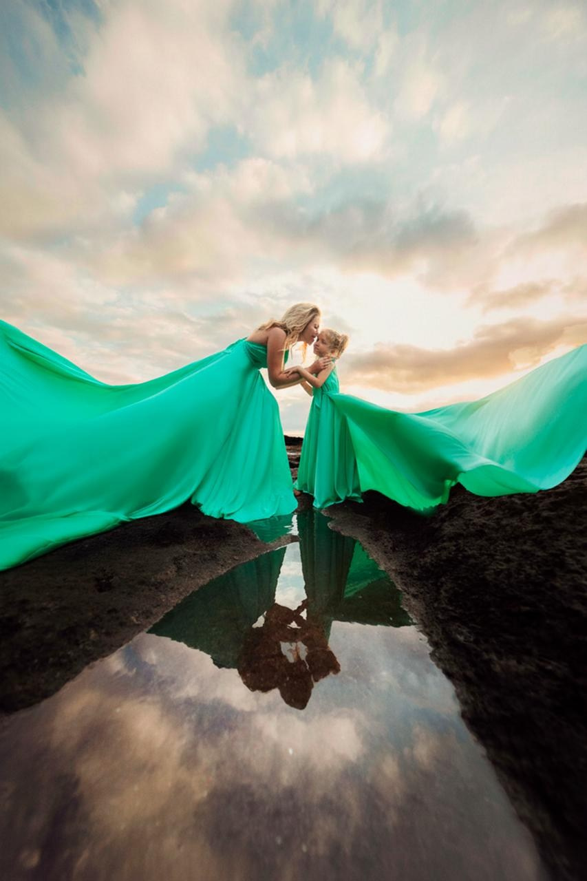 Vestido volador verde