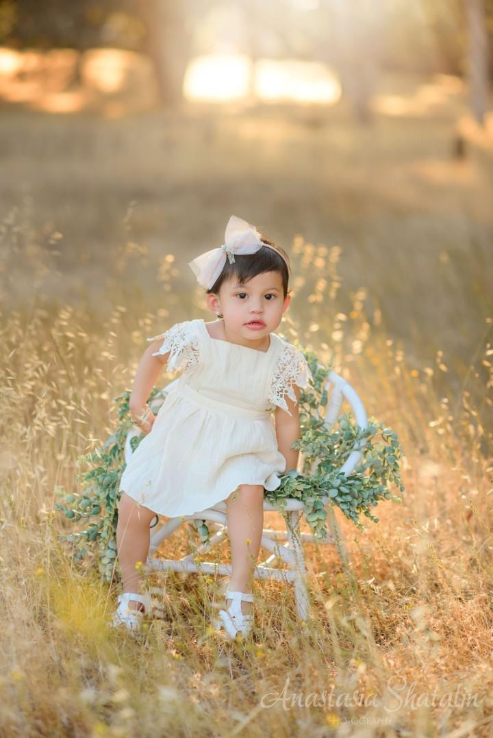 Second 2nd birthday girl photo shoot Boho. Family photographer in Roseville, Rocklin, Folsom, Sacramento