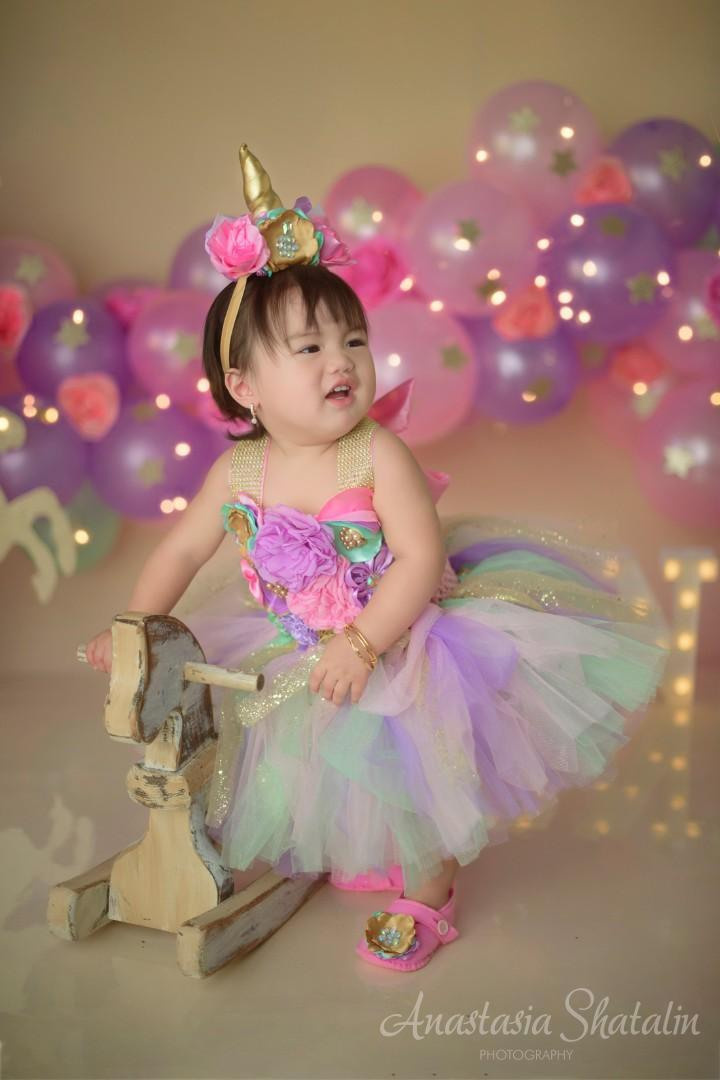 Unicorn first birthday photography session Rocklin. Family photographer in Roseville, Rocklin, Folsom, Sacramento