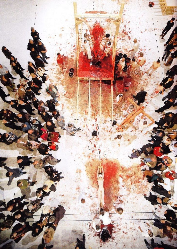 Фотодокументация акций Германа Нитша Orgien Mysterien Theater. Венский акционизм, соединение искусства, ритуала и тела.