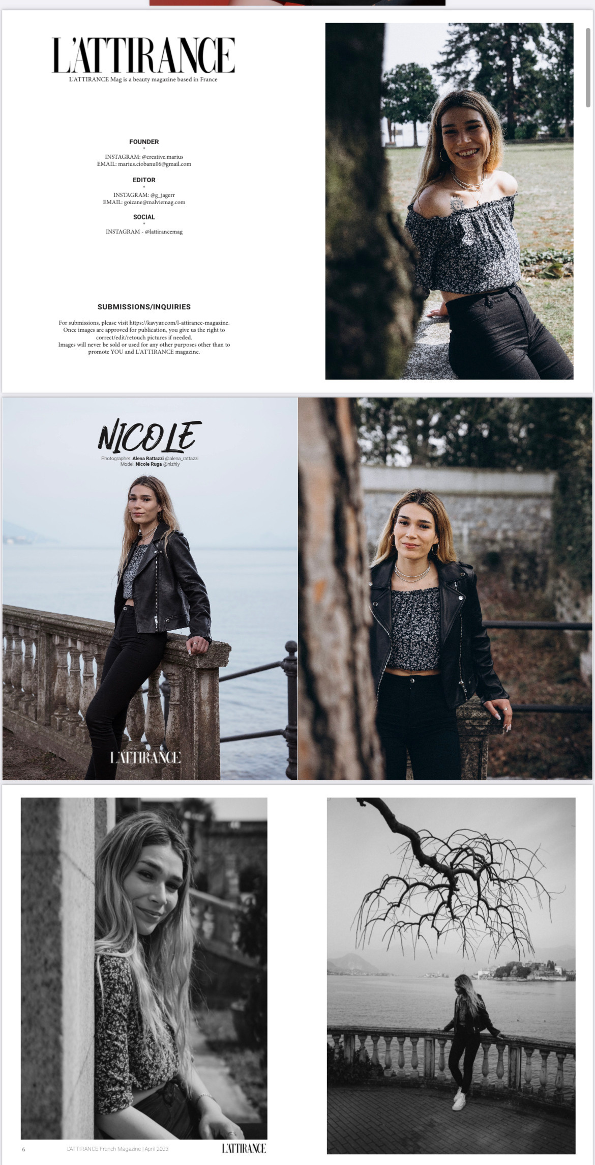 Publications in fashion magazines. PHOTOGRAPHER IN ITALY