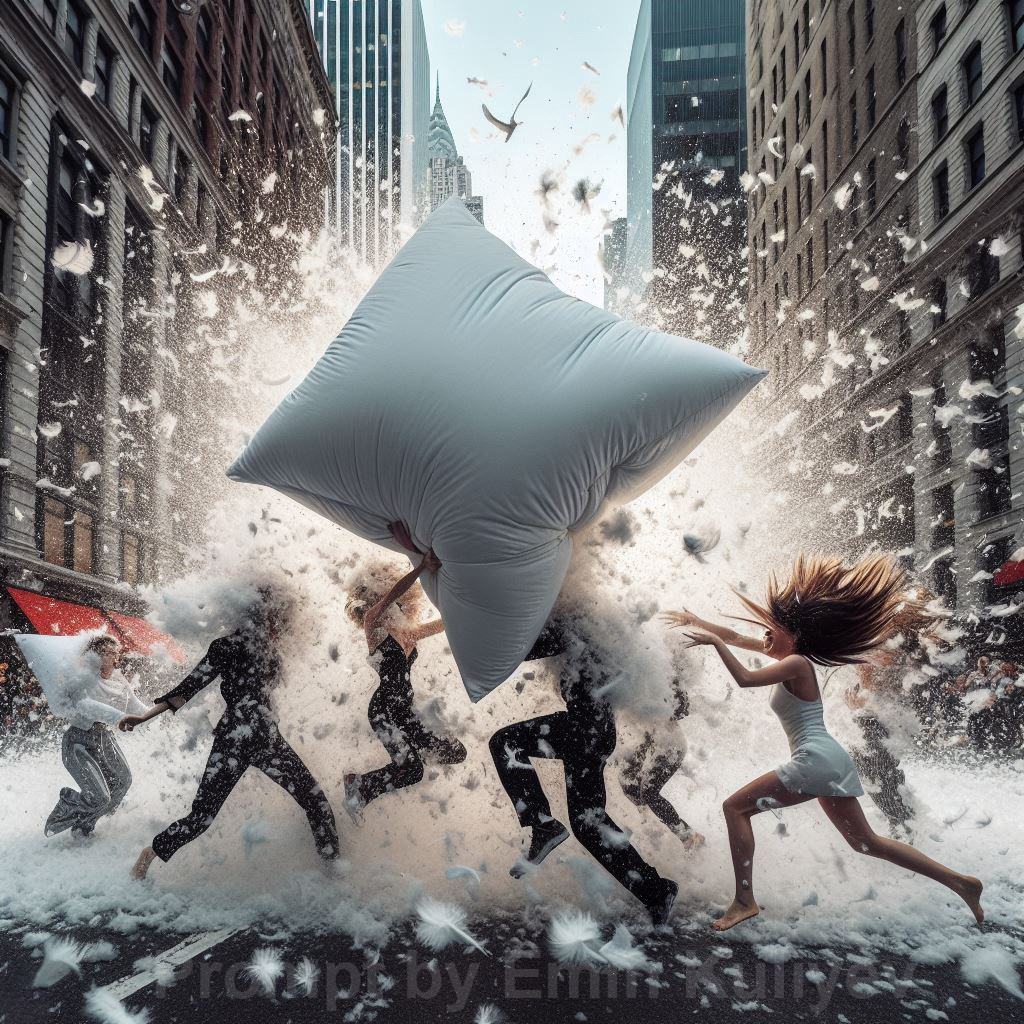 Virtual Pillow Fight Day was created with AI. Emin Kuliyev — Award-Winning Wedding Photojournalist NYC & USA | Best Wedding Photographer Known for Candid, Timeless Moments