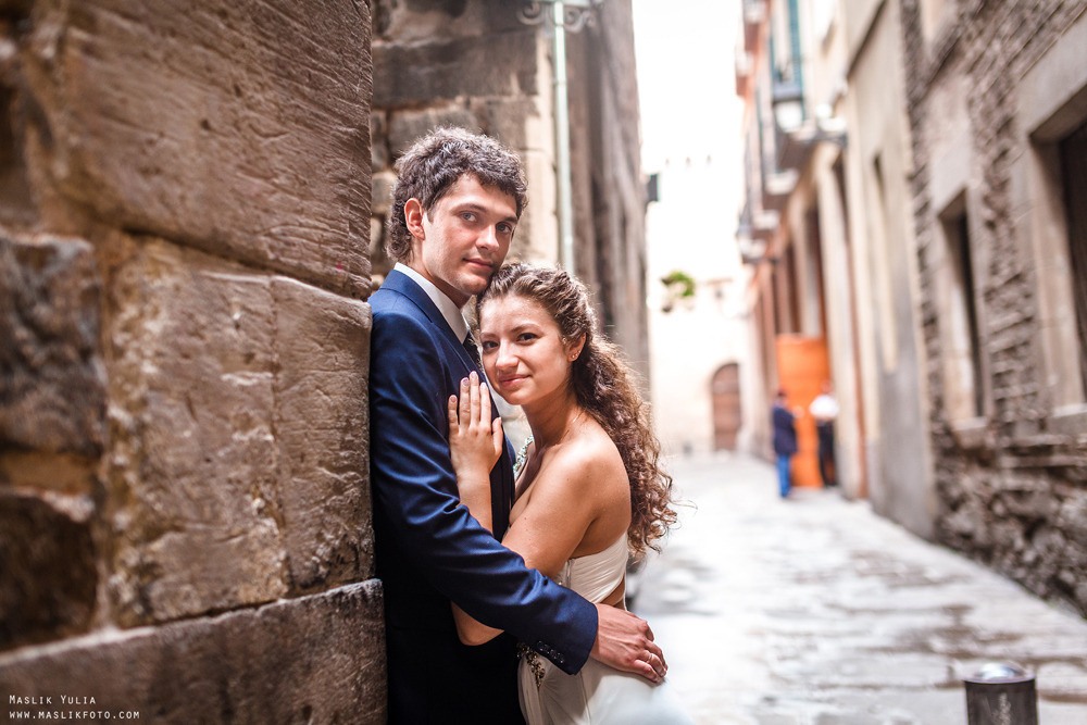 Морская свадебная фотосессия в Испании. Фотограф в Барселоне Испании Маслик Юлия