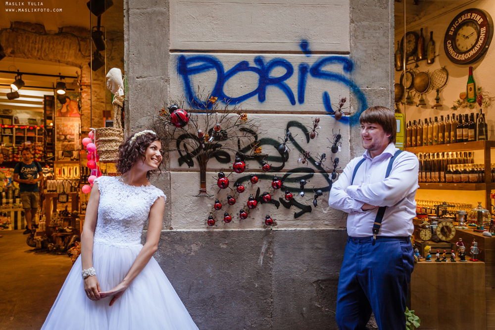 Wedding photo session in Lloret de Mar. Photographer in Barcelona Spain Maslik Yulia