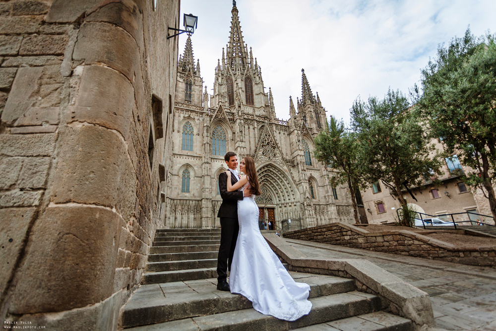 Sesja ślubna w Blanes - Hiszpania. Fotograf w Barcelonie Hiszpanii Maslik Yulia