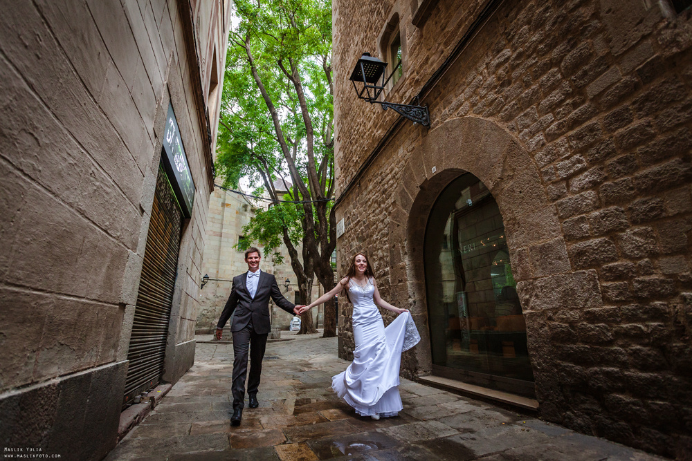 Sesja ślubna w Blanes - Hiszpania. Fotograf w Barcelonie Hiszpanii Maslik Yulia