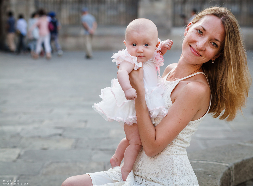 Летняя семейная фотосессия в Барселоне. Фотограф в Барселоне Испании Маслик Юлия