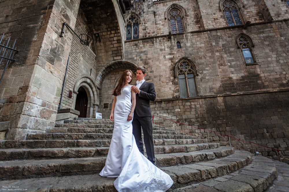 Sesja ślubna w Blanes - Hiszpania. Fotograf w Barcelonie Hiszpanii Maslik Yulia