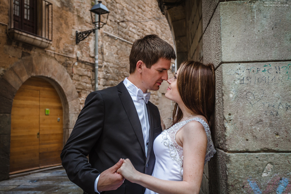Sesja ślubna w Blanes - Hiszpania. Fotograf w Barcelonie Hiszpanii Maslik Yulia