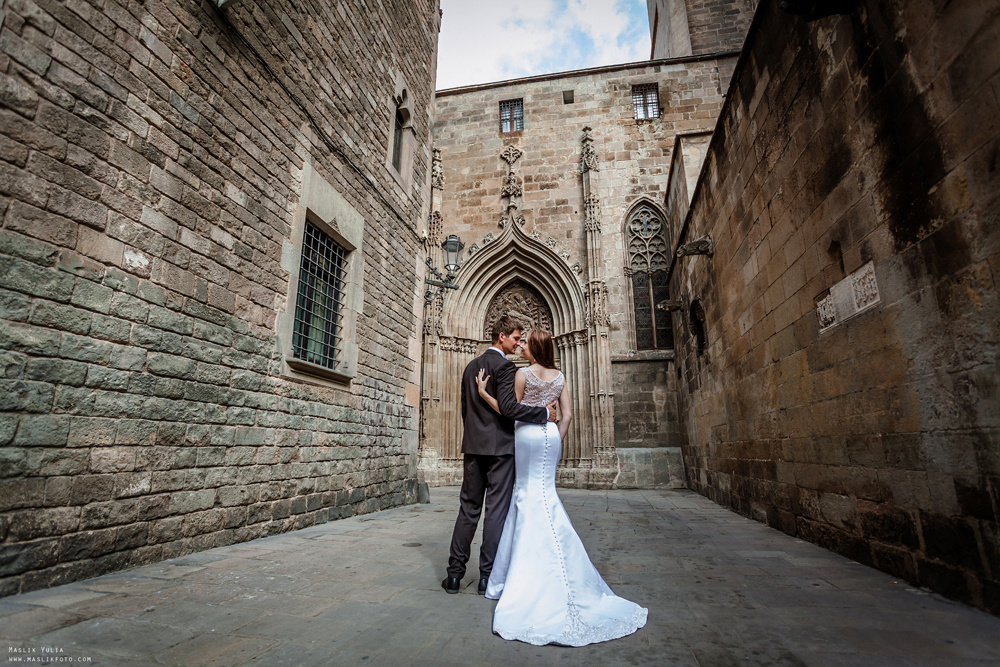 Sesja ślubna w Blanes - Hiszpania. Fotograf w Barcelonie Hiszpanii Maslik Yulia