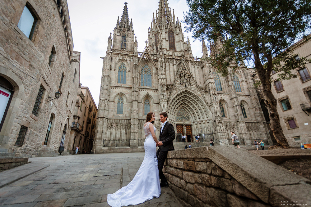 Sesja ślubna w Blanes - Hiszpania. Fotograf w Barcelonie Hiszpanii Maslik Yulia