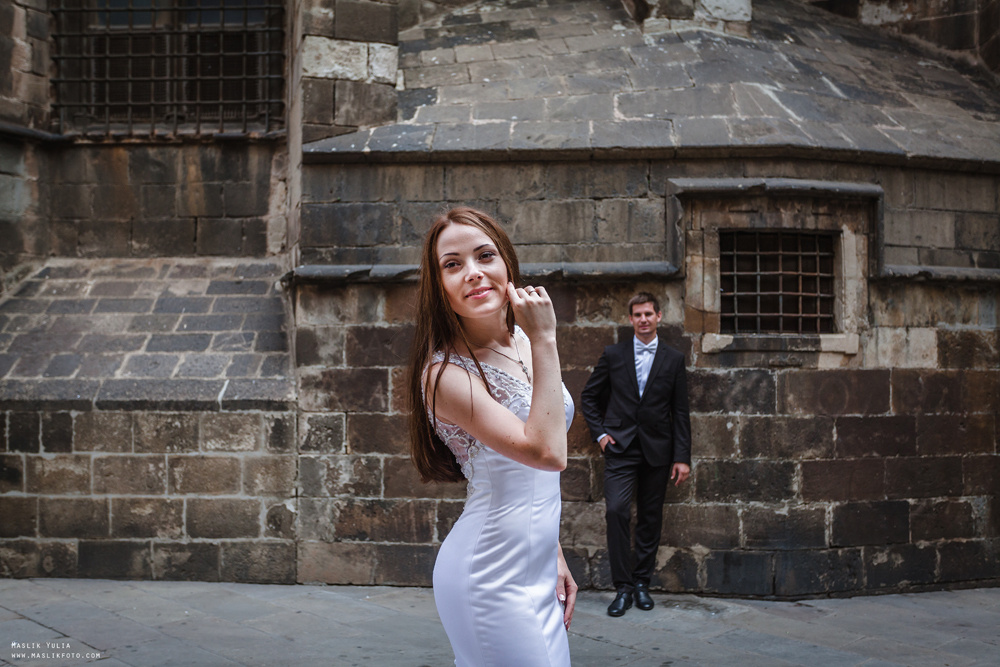 Sesja ślubna w Blanes - Hiszpania. Fotograf w Barcelonie Hiszpanii Maslik Yulia