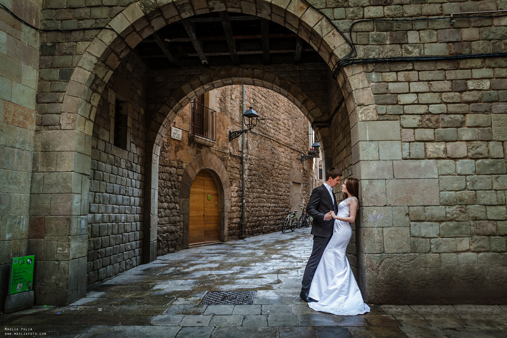 Sesja ślubna w Blanes - Hiszpania. Fotograf w Barcelonie Hiszpanii Maslik Yulia