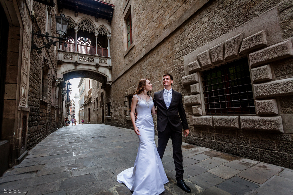 Sesja ślubna w Blanes - Hiszpania. Fotograf w Barcelonie Hiszpanii Maslik Yulia