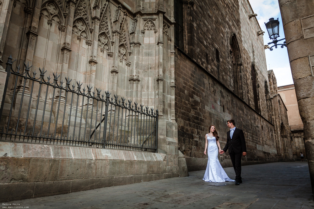 Sesja ślubna w Blanes - Hiszpania. Fotograf w Barcelonie Hiszpanii Maslik Yulia