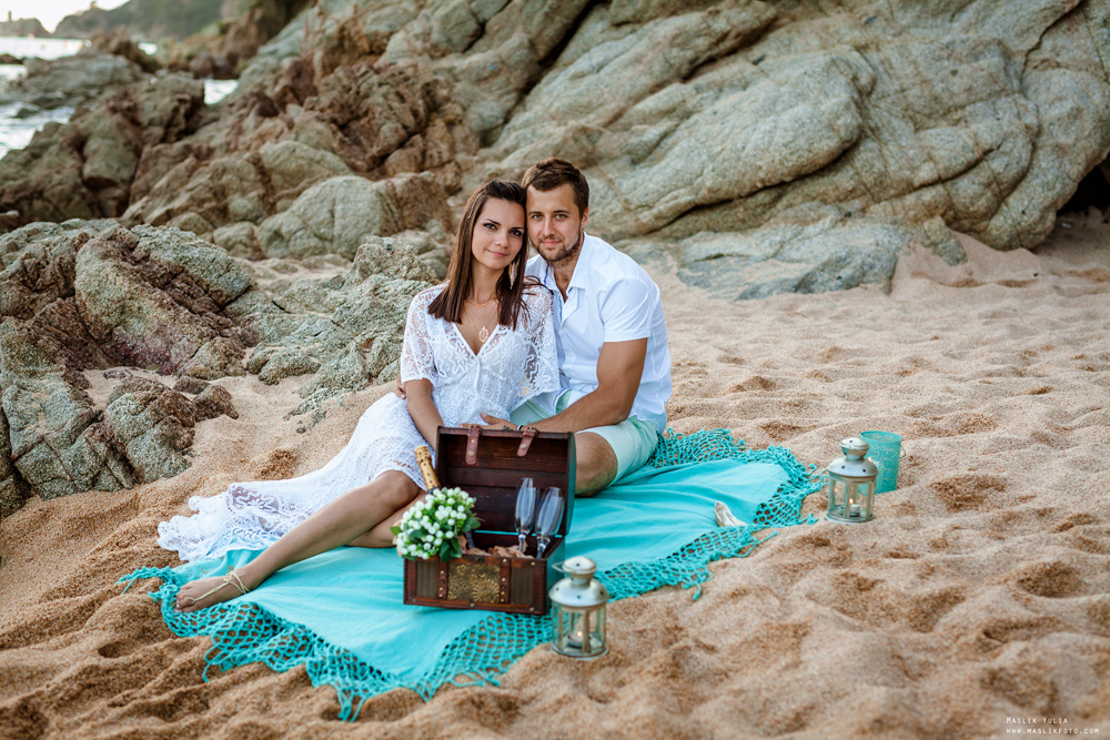 Пляжная фотосессия в Калелье. Фотограф в Барселоне Испании Маслик Юлия