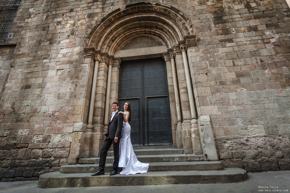 Sesja ślubna w Blanes - Hiszpania. Fotograf w Barcelonie Hiszpanii Maslik Yulia