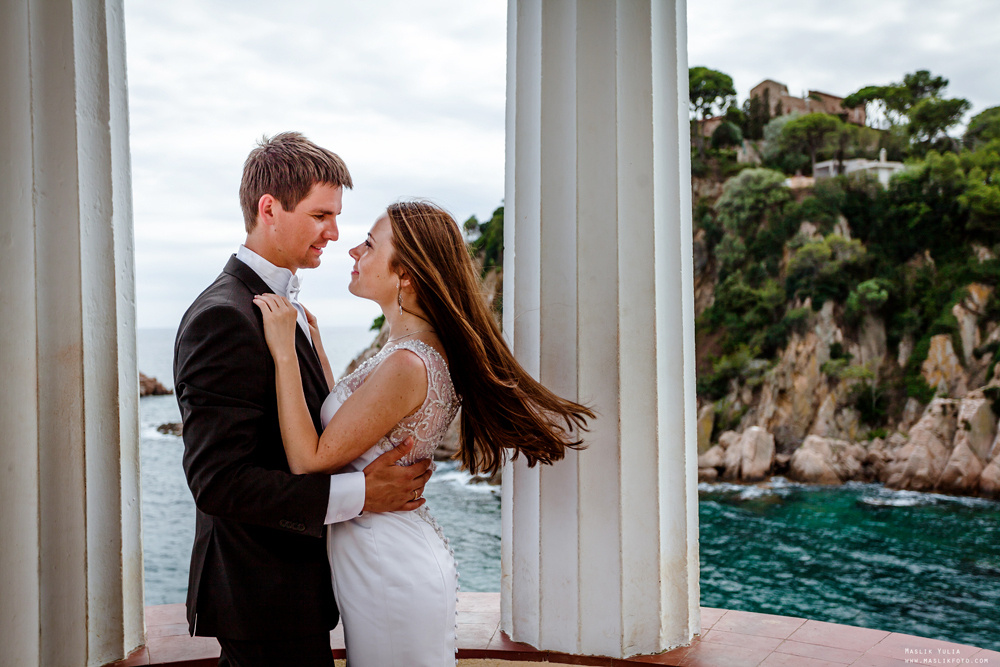 Sesja ślubna w Blanes - Hiszpania. Fotograf w Barcelonie Hiszpanii Maslik Yulia
