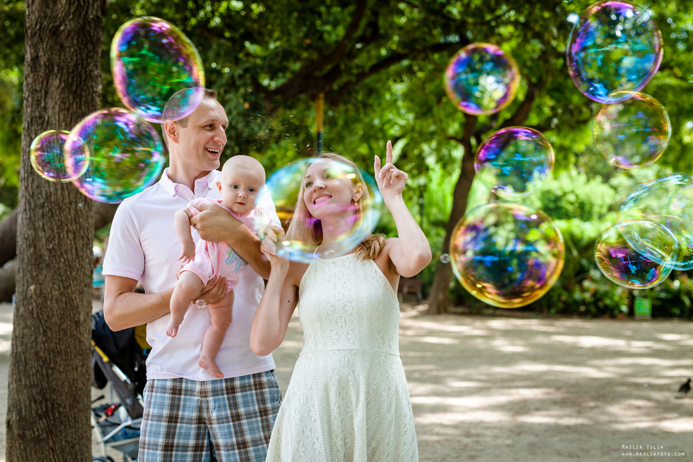 Летняя семейная фотосессия в Барселоне. Фотограф в Барселоне Испании Маслик Юлия