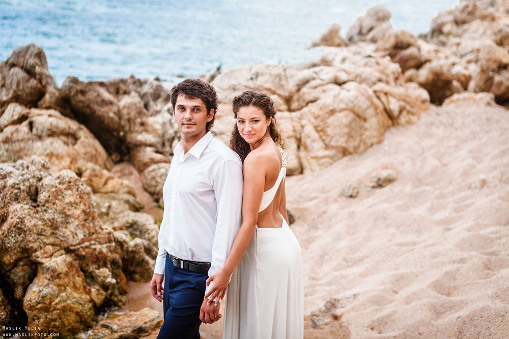 Морская свадебная фотосессия в Испании. Фотограф в Барселоне Испании Маслик Юлия