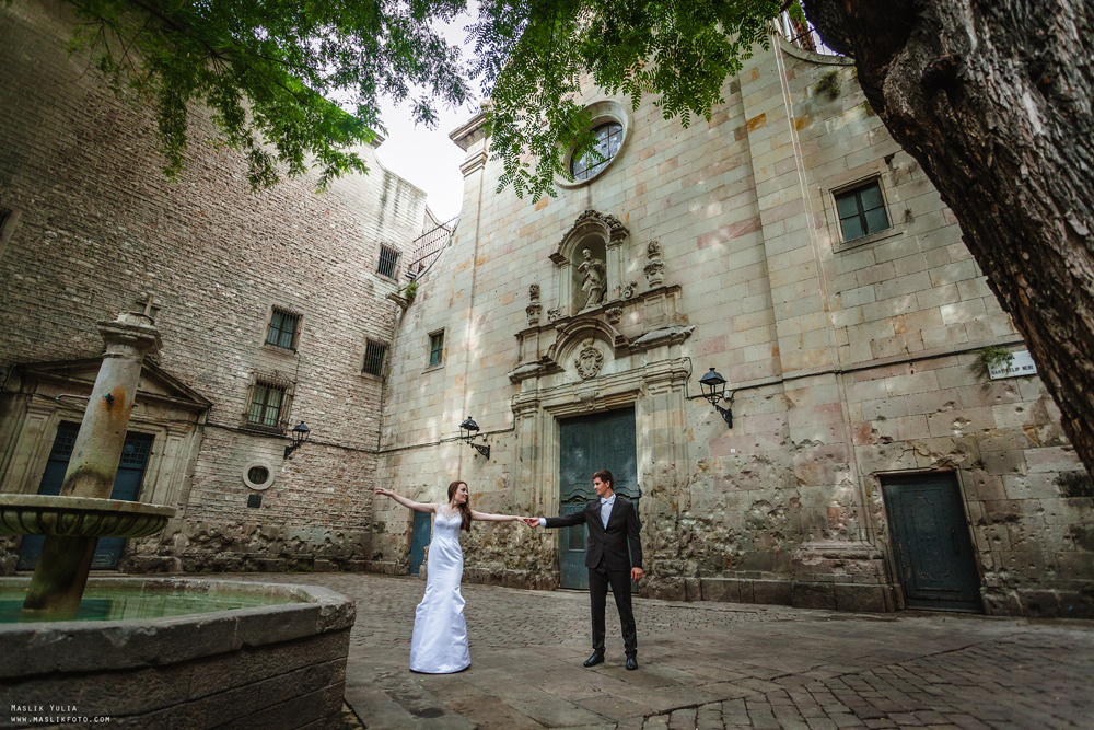 Sesja ślubna w Blanes - Hiszpania. Fotograf w Barcelonie Hiszpanii Maslik Yulia