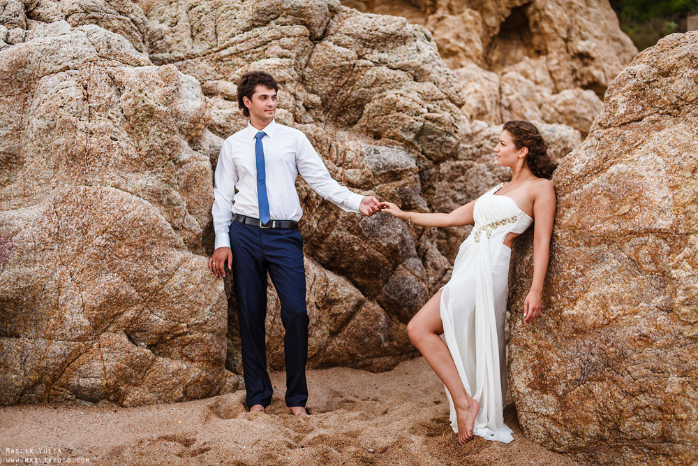 Морская свадебная фотосессия в Испании. Фотограф в Барселоне Испании Маслик Юлия