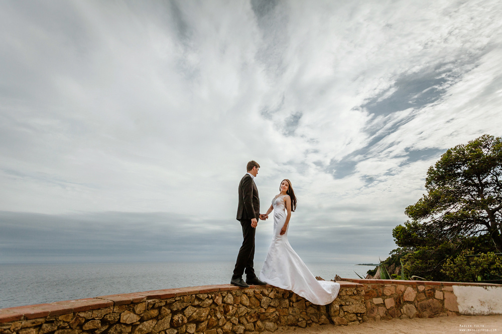Sesja ślubna w Blanes - Hiszpania. Fotograf w Barcelonie Hiszpanii Maslik Yulia