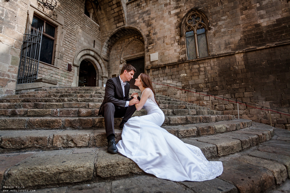 Sesja ślubna w Blanes - Hiszpania. Fotograf w Barcelonie Hiszpanii Maslik Yulia