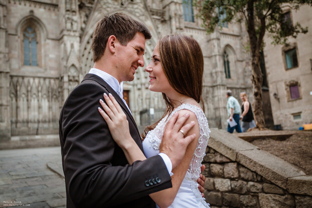 Sesja ślubna w Blanes - Hiszpania. Fotograf w Barcelonie Hiszpanii Maslik Yulia