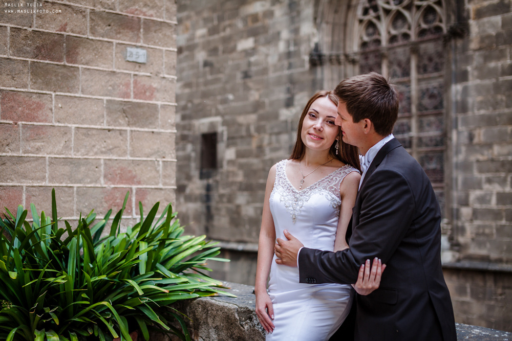 Sesja ślubna w Blanes - Hiszpania. Fotograf w Barcelonie Hiszpanii Maslik Yulia