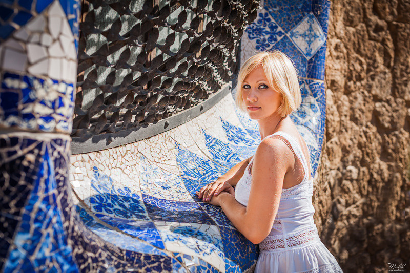 Портретная фотосессия в Парке Гуэль. Фотограф в Барселоне Испании Маслик Юлия