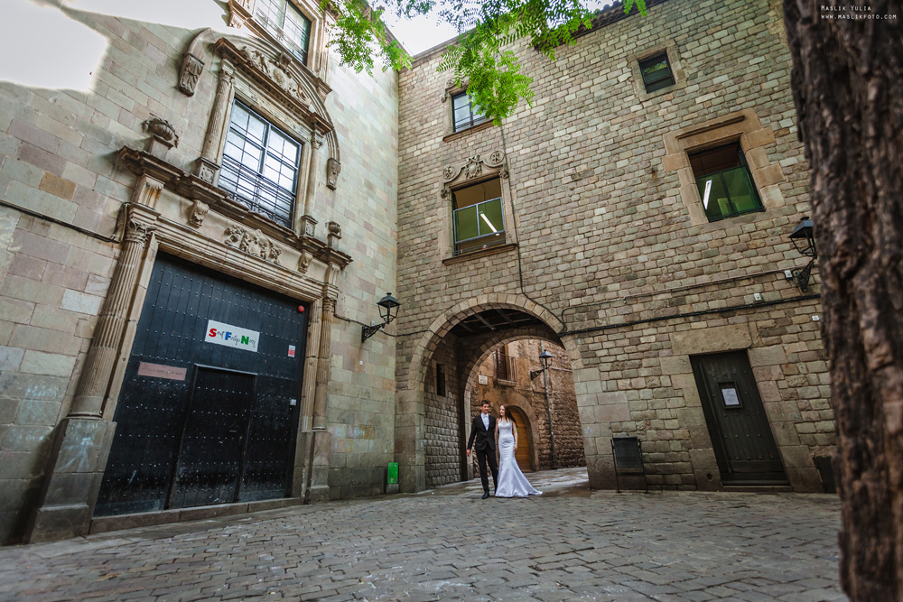 Sesja ślubna w Blanes - Hiszpania. Fotograf w Barcelonie Hiszpanii Maslik Yulia