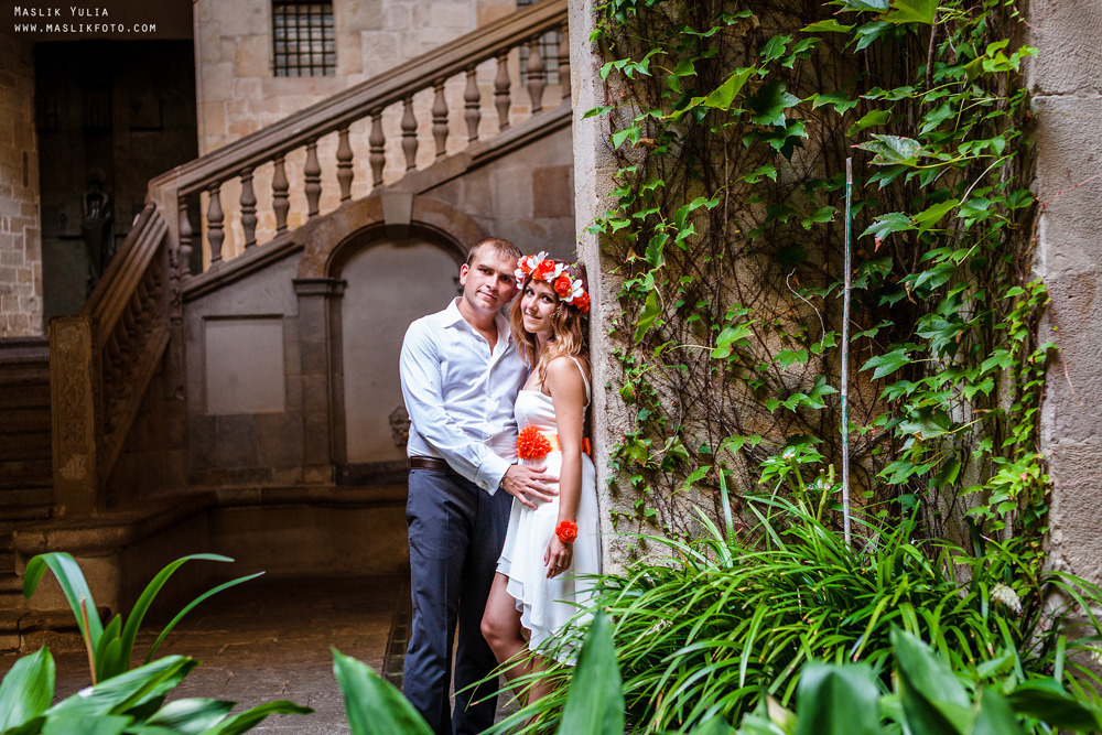 Wedding photo session in Badalona, Spain. Photographer in Barcelona Spain Maslik Yulia