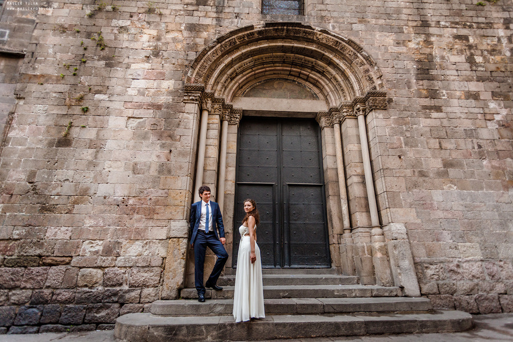 Морская свадебная фотосессия в Испании. Фотограф в Барселоне Испании Маслик Юлия