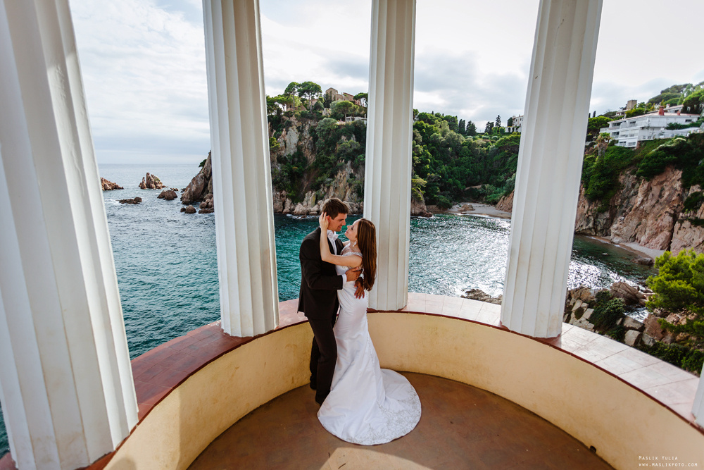 Sesja ślubna w Blanes - Hiszpania. Fotograf w Barcelonie Hiszpanii Maslik Yulia