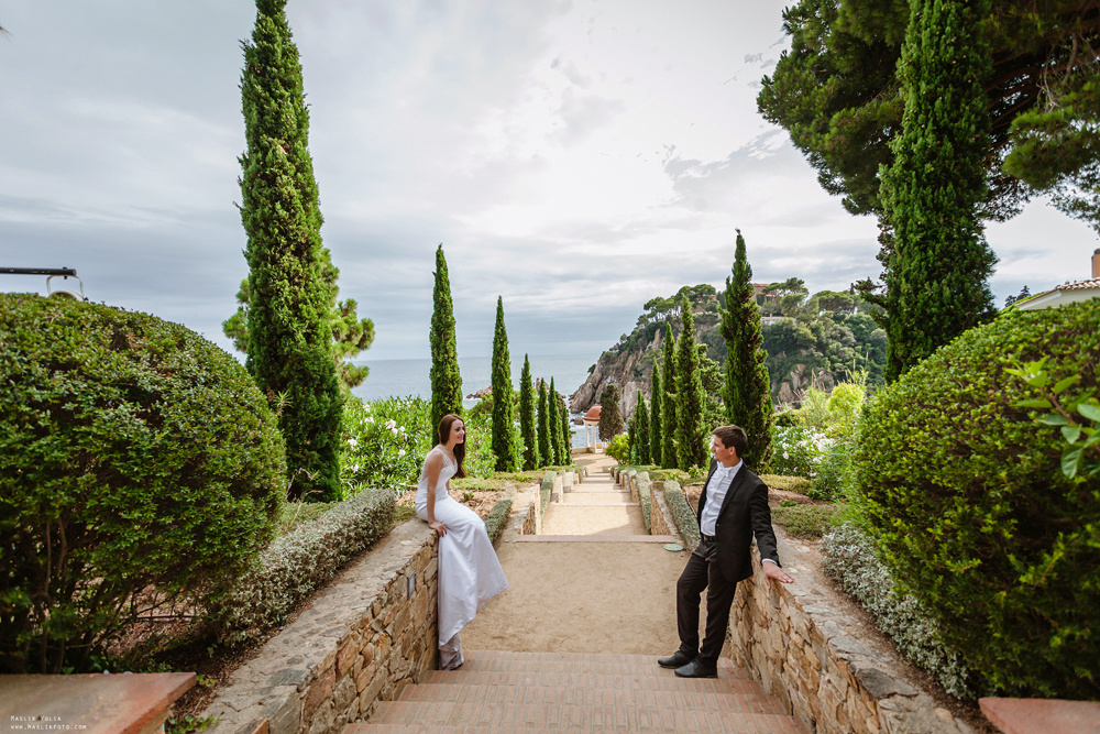 Sesja ślubna w Blanes - Hiszpania. Fotograf w Barcelonie Hiszpanii Maslik Yulia