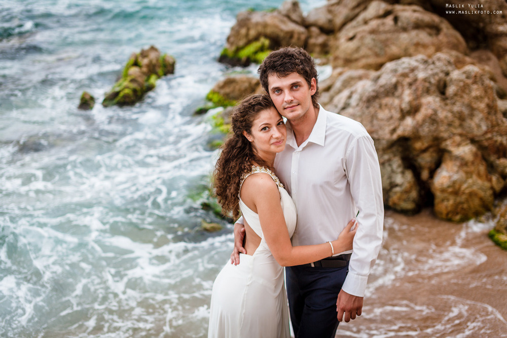 Морская свадебная фотосессия в Испании. Фотограф в Барселоне Испании Маслик Юлия