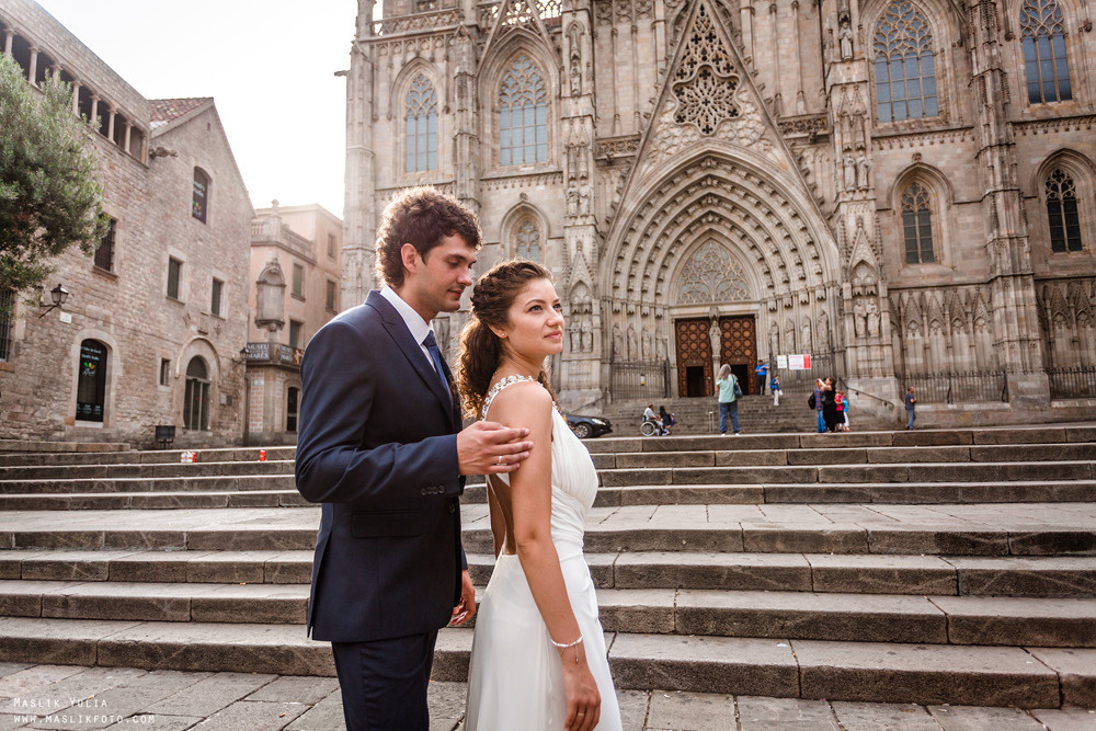 Морская свадебная фотосессия в Испании. Фотограф в Барселоне Испании Маслик Юлия