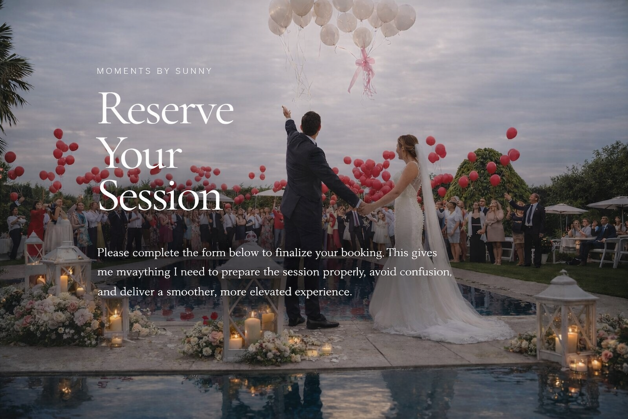 Booking. Moments by Sunny | Dallas Portrait & Event Photographer